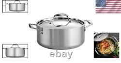 Faitout Tri-Ply de 5 Quarts Polyvalent Prêt pour Induction, Acier Inoxydable de Luxe