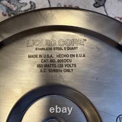 Faitout électrique Kitchen Craft de 5 Qt avec noyau liquide, casserole en acier inoxydable, couvercle de mijoteuse