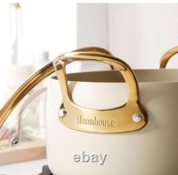 Faitout en aluminium céramique antiadhésif robuste de 6 quart avec couvercle Bloomhouse