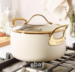 Faitout en aluminium céramique antiadhésif robuste de 6 quart avec couvercle Bloomhouse