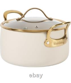 Faitout en aluminium céramique antiadhésif robuste de 6 quart avec couvercle Bloomhouse