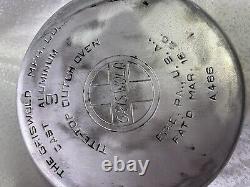 Faitout en aluminium coulé Griswold #9 A466 + Couvercle A466C Assis à plat! 1920