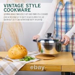 Faitout en aluminium coulé avec couvercle de 5 quarts, casserole légère avec silicone