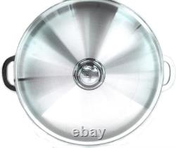 Faitout en aluminium épais avec couvercle, 18,5QT, argenté