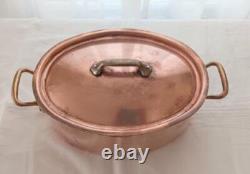 Faitout en cuivre vintage William Sonoma France avec couvercle 12