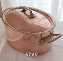 Faitout en cuivre vintage William Sonoma France avec couvercle 12