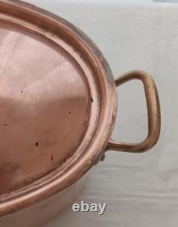 Faitout en cuivre vintage William Sonoma France avec couvercle 12