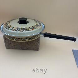 Faitout en émail Hendlers Pointerware design floral MCM ensemble vintage en émail