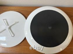 Faitout en émail blanc XL Vintage Dansk Kobenstyle 8 qt avec couvercle