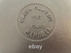 Faitout en fonte Cajun Classic Mamou LA 16 QT restauré et assaisonné ÉNORME