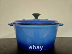 Faitout en fonte Fontignac émaillé bleu éclat 5 quart n° 26 fabriqué en France