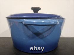 Faitout en fonte Fontignac émaillé bleu éclat 5 quart n° 26 fabriqué en France