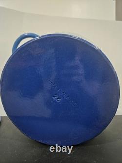Faitout en fonte Fontignac émaillé bleu éclat 5 quart n° 26 fabriqué en France