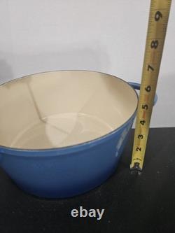 Faitout en fonte Fontignac émaillé bleu éclat 5 quart n° 26 fabriqué en France