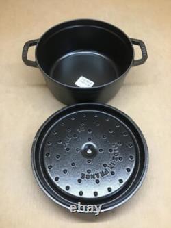 Faitout en fonte STAUB 4 qt rond faitout noir mat