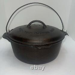 Faitout en fonte Tite-Top Griswold # 9 antique avec couvercle et trivet