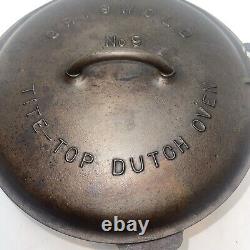 Faitout en fonte Tite-Top Griswold # 9 antique avec couvercle et trivet