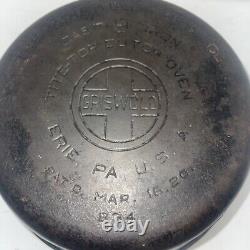 Faitout en fonte Tite-Top Griswold # 9 antique avec couvercle et trivet