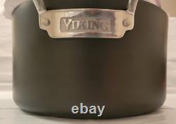 Faitout en fonte anodisée dure antiadhésive Viking de 6 quarts avec couvercle en verre NWOB