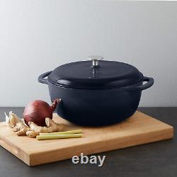 Faitout en fonte avec couvercle, émaillé, rond, à double poignées, robuste, Me