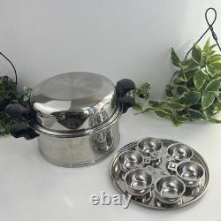 Faitout en fonte avec couvercle en dôme, cuiseur à œufs, acier inoxydable T-304, 7Qt