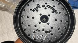 Faitout en fonte de 4 qt, rond, rose pivoine