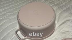 Faitout en fonte de 4 qt, rond, rose pivoine