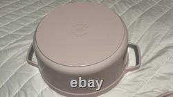 Faitout en fonte de 4 qt, rond, rose pivoine