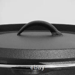 Faitout en fonte durable de 6 quarts avec couvercle et poignée en métal