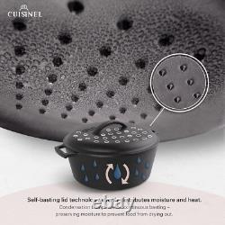 Faitout en fonte durable de 7 quarts avec couvercle braiseur parfait pour le barbecue et le camping