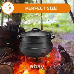 Faitout en fonte émaillée 12 quarts avec couvercle pour camping