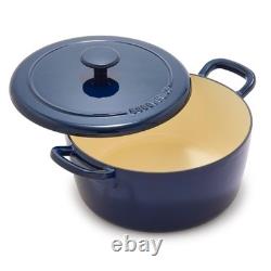 Faitout en fonte émaillée 5,5QT rond avec couvercle Cobalt GreenPan x Bobby Flay