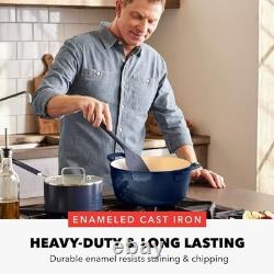Faitout en fonte émaillée 5,5QT rond avec couvercle Cobalt GreenPan x Bobby Flay