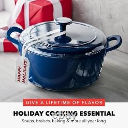 Faitout en fonte émaillée 5,5QT rond avec couvercle Cobalt GreenPan x Bobby Flay