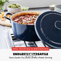 Faitout en fonte émaillée 5,5QT rond avec couvercle Cobalt GreenPan x Bobby Flay