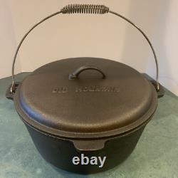 Faitout en fonte émaillée Old Mountain extra large de 12 pouces de diamètre avec couvercle
