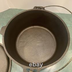 Faitout en fonte émaillée Old Mountain extra large de 12 pouces de diamètre avec couvercle