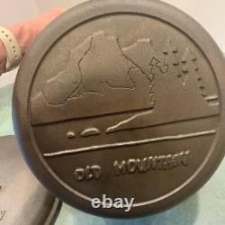 Faitout en fonte émaillée Old Mountain extra large de 12 pouces de diamètre avec couvercle