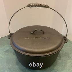 Faitout en fonte émaillée Old Mountain extra large de 12 pouces de diamètre avec couvercle