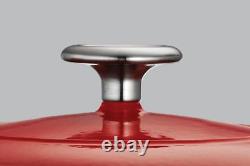 Faitout en fonte émaillée avec couvercle 7 quarts dégradé rouge, 80131/052DS