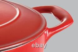 Faitout en fonte émaillée avec couvercle 7 quarts dégradé rouge, 80131/052DS