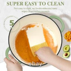 Faitout en fonte émaillée de 7Qt avec couvercle vert sauge Umite Chef