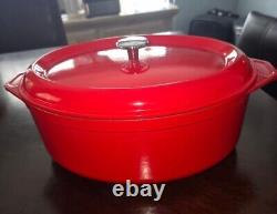 Faitout en fonte émaillée rouge ovale de 8 Qt Kirkland Signature