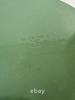 Faitout en fonte émaillée vintage 5,5 qt #26 avec couvercle dégradé vert France