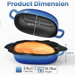Faitout en fonte pour pain au levain 2,5QT avec doublure en silicone antiadhésive