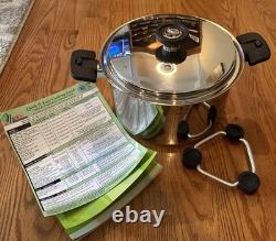 Faitout en titane NutraEase de 8 quarts avec couvercle et poignées, trivet magnétique et livre de cuisine