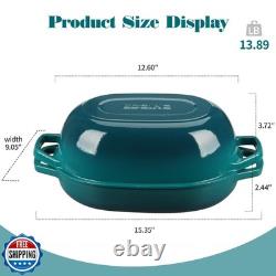 Faitout ovale en fonte émaillée EDGING CASTING avec couvercle, D