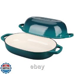 Faitout ovale en fonte émaillée EDGING CASTING avec couvercle, D