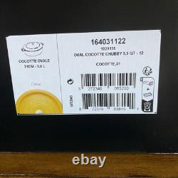 Faitout ovale peu profond large en fonte Staub avec bouton en forme de lapin jaune citron 6,25 qt