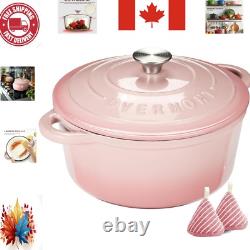 Faitout polyvalent en fonte émaillée de 5,5 qt avec couvercle pour tous les besoins culinaires